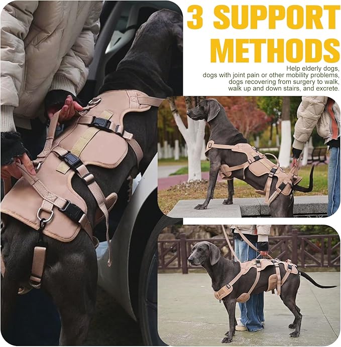 BINGPET Dog Lift Harness for Large Dogs,Full Body Support Rehabilitation Dog Sling Carrier with Handles,Reflective Multifunctional Mobility Assistance Vest for Senior Pets Joint Injuries,Arthritis,M