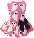 Fitwarm Halloween Ghost Dog Dress, Funny Dog Halloween Costumes, Doggy Clothes for Small Dogs Girl, Pet Apparel, Pink, White, Black, Small