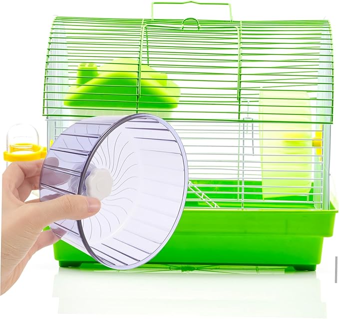 UPKOCH Silent Hamster Running Wheel Dual-Bearing Crystal Exercise Wheel for Hamsters Gerbils Hedgehogs and Chinchillas Noiseless 10-inch PET Plaything