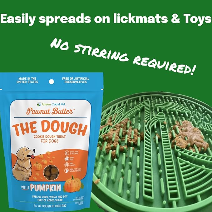 Pawnut Butter The Dough-Pumpkin Cookie Dough For Dogs 5 oz Digestive, Soft Treats with Real Peanut Butter, Made with Natural Ingredients, Dog Training Treats Wrapping Pills, Xylitol Free