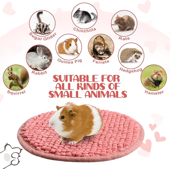 Amylove 4 Pcs Guinea Pig Cage Liner Washable Fleece Pee Pads Pet Dog Cat Bedding Training Mat for Small Animal Guinea Pig Puppy Bunny Hamster(Diameter 7.8 Inch,Round,Mixed Color)