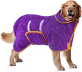 Bienbee Dog Bathrobe, Quick Drying Super Absorbent Dog Robes for After Bath, Warm Keeping Dogs Towel, Dogs Bath Supplies, Dark Purple XL