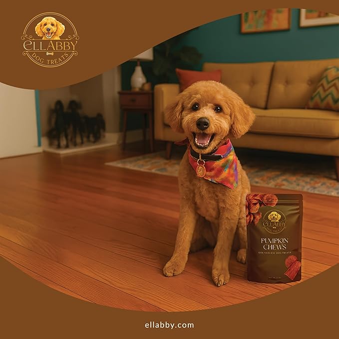 Ellabby Pumpkin Dog Treats – 100% Natural Dehydrated Pumpkin Chews for Dogs, Grain-Free, Low Calorie, High Fiber, Digestive Support, Crunching Slices (12 oz)