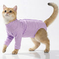 Cat Recovery Suit Male & Female Neuter, Cute Kitten Onesie for Cats After Surgery, Soft Fabric Cat Spay Clothes for Kittens, Kitten Surgical Pajamas for Girls, Cone Alternative Body Suit(Purple, S)