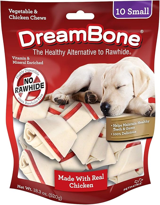 DreamBone Vegetable & Chicken Dog Chews, Rawhide Free, Small, 10-Count