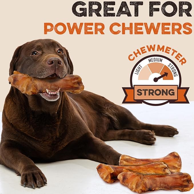 BRUTUS & BARNABY Shin Bones for Dogs – 100% USA-Sourced Beef Bones – Long-Lasting Chew for Large Breeds and Aggressive Chewers – Natural, High Protein, Dental Health Support, (3-pk) – Made in The USA