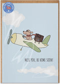 Poochie Post Edible Greeting Card for Dogs, Bacon-Flavored Dog Treat Gift with Edible Ink Pen, "Miss You Be Home Soon" Design, Gluten & Grain Free, Made in USA