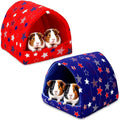 UPINS 2 Pack Guinea Pig Bed, Guinea Pig Hideout Washable Small Animal House Cage Accessories for Dwarf Rabbits Chinchillas Hamsters Hedgehogs Ferrets Bearded Dragons and Rats