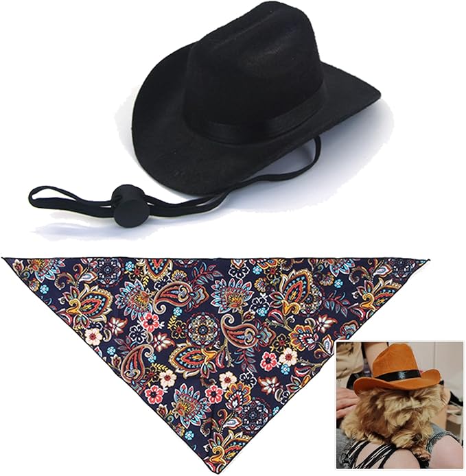 Halloween Costumes for Dogs Cat, Pet Cowboy Costumes Cosplay Hat,Retro Triangle Scarf Dog Hat,Sun Visor Outdoor Hat,Party Hat for Small Medium Dogs