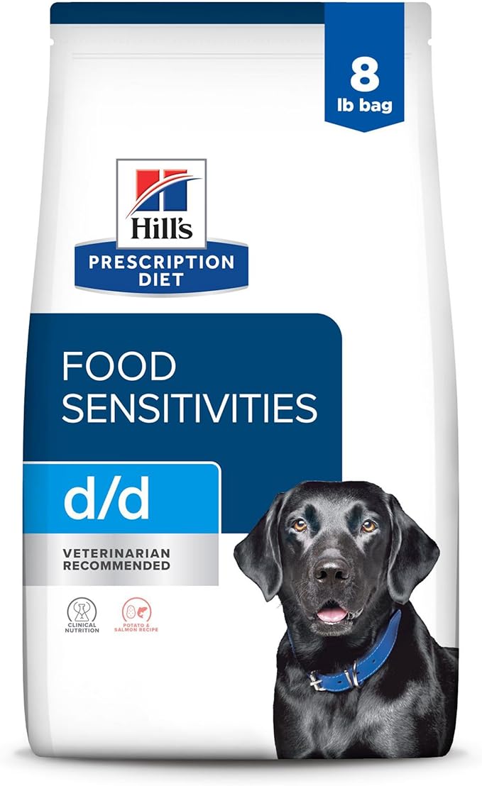 Hill's Prescription Diet d/d Food Sensitivities Dry Dog Food, Potato & Salmon, 8 lb. Bag