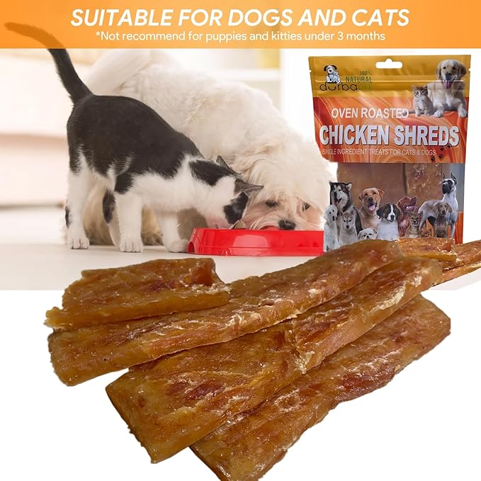 Oven Roasted Single Ingredient Treats for Dogs & Cats | Easy Chew (3.1 oz, Chicken Strips)
