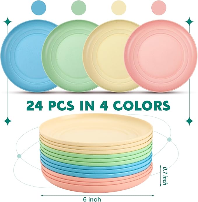 Gerrii 24 Pieces Fatigue Relief Cat Bowl 6 Inch Shallow Cat Food Dish Stray Wet Feeding Bowls Wide and Small Pet Plates for Ferrets Feral Short Legged Kitten Shelter(Light Color,Convention)
