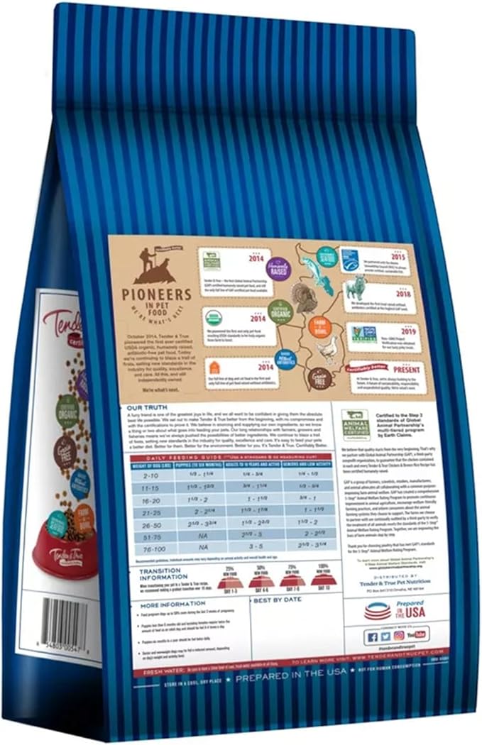 Tender & True Antibiotic-Free Chicken & Brown Rice Recipe Dog Food, 4 lb