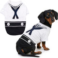 Parisian Pet Sailor Dog Costume - 100% Cotton Dog Clothes for Large Dogs Boys - Lightweight, Breathable Puppy Outfits - Funny French Bulldog Clothes - Cute Navy Pet Shirt - Stretchy T Shirt for Dogs
