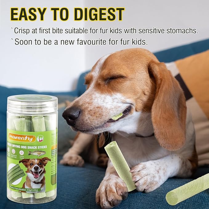 Dog & Cat Treats - Crunchy Dogs Chew Sticks, Natural Healthy Dog Training Treats, Freeze Dried Cod Skins Treat for Small, Medium & Large Breeds, 4.5 Inches