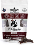 Beef Chips | 100% Single-Ingredient Beef Jerky Dog Treats | Healthy, Natural Treats for Dogs | High-Protein, Grain-Free, Ideal for Training & Sensitive Stomachs | Made in Texas, 4oz