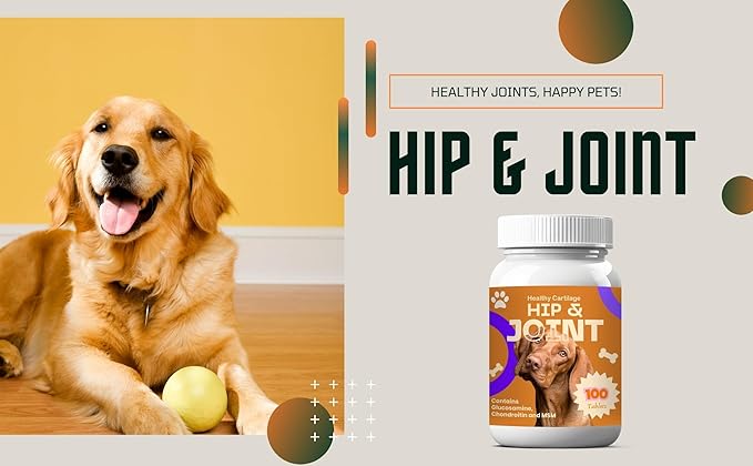 Glucosamine Chondroitin MSM Dog Chews with Hyaluronic, Hip & Joint Supplement for Dogs, Mobility Support Chews - 1 Bottle 100 Chewable Tablets