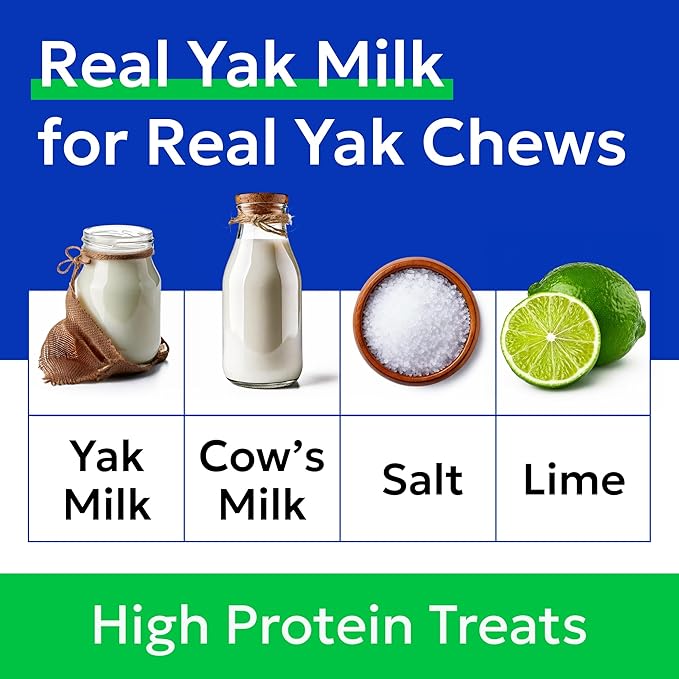 BARK&SPARK Yak Cheese Himalayan Dog Chews - 100% Natural & Long Lasting Dog Treats, Yak Milk Chews for Small, Medium & Large Dogs (1 Large Chew)