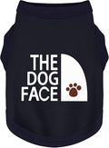 Personality Canine Attire: Soft, Lightweight Cotton Dog Clothes with 'The Dog Face' Print. Small and Medium Breeds, Perfect for Everyday Wear, Comfortable and Breathable Pet Shirt Dark Blue XL