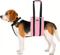AIITLE Dog Sling Carrier with Detachable Collar - Adjustable Anti-Slip Reflective Dog Lift Harness with Comfort Handle for Senior Dogs, Hind Leg Weakness, Hip Dysplasia, ACL Surgery (Pink, M)