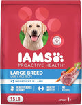 IAMS Proactive Health Large Breed Dry Dog Food, Adult Dry Dog Food for Large Breeds, Lamb & Rice Recipe, 15 lb. Bag