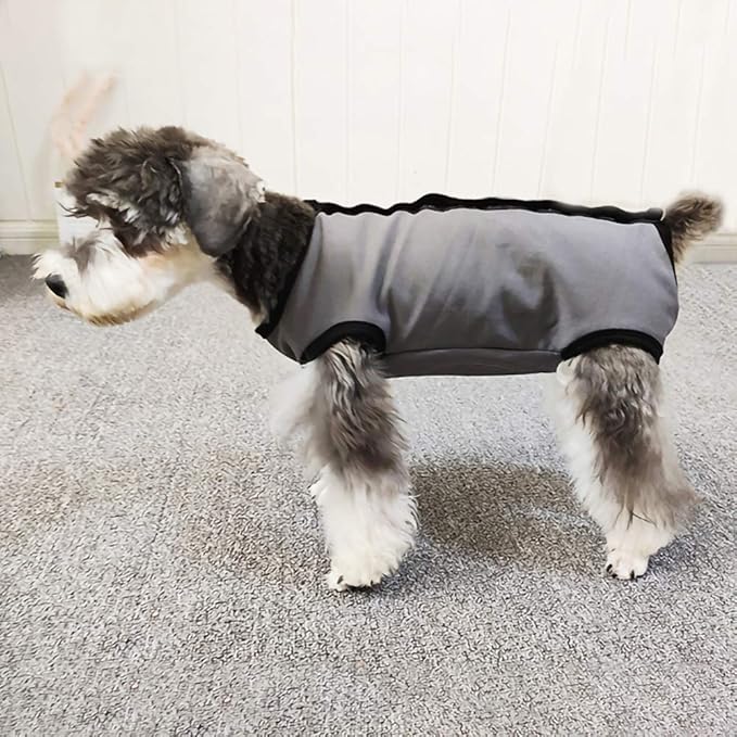Dog’s Recovery Suit Post Surgery Shirt for Puppy, Wound Protective Clothes for Little Animals(Grey-l)