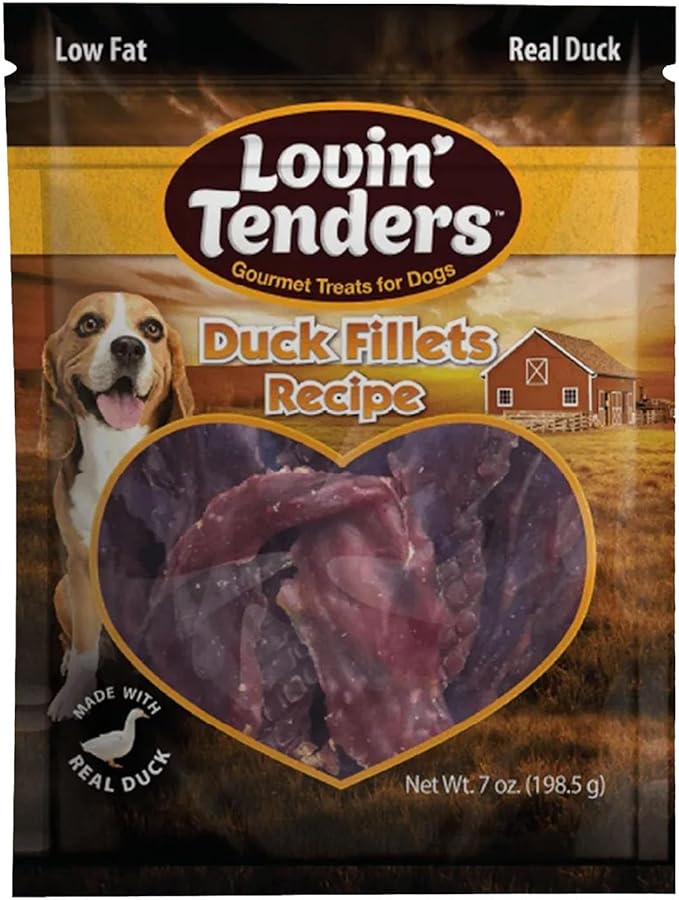 Lovin Tenders Duck Jerky Fillets Dog Treats (2 Pack - 7 oz per Pack)