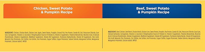 Nature’s Recipe Grain Free Wet Dog Food Paté Variety Pack Chicken and Beef Recipes with Sweet Potato & Pumpkin, 13oz. Cans (Pack of 12 Cans)