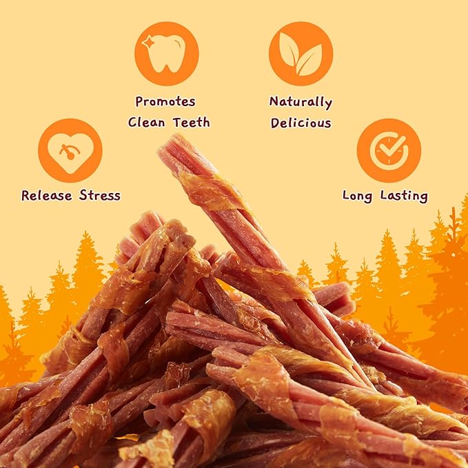 Jungle Calling 22 Count Beef Collagen Sticks, Long Lasting Dog Chews, Chicken Wrapped Treats, Rawhide Alternative for Small Medium Large Dogs, Dental Health, Beef Lung Flavored Bones,14.1 oz