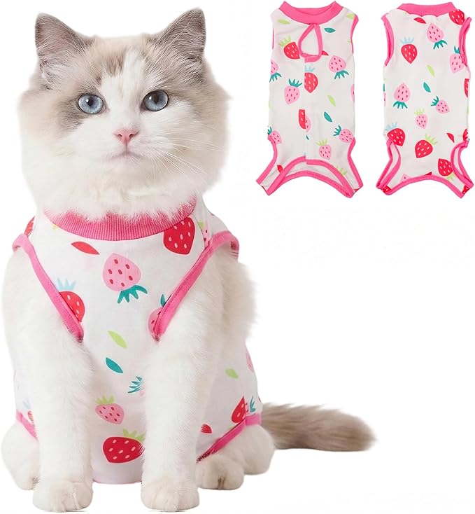 Cat Recovery Suit Cat Onesie for Cats After Surgery, Breathable Cats Surgery Recovery Suit for Female Spay & Abdominal Wounds, Kitten Surgical Onesie Body Suit Anti Licking Cone Alternative