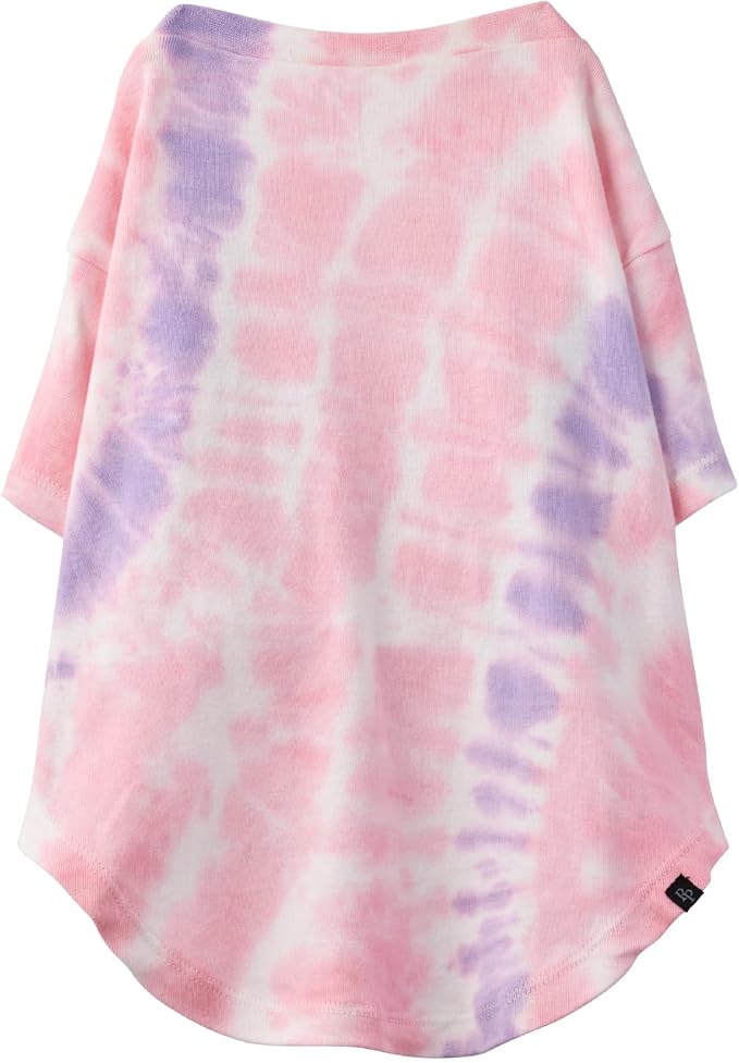 Toby II - The Perfect Tee, 3 Pack Short Sleeve Pet T-Shirt 100% Organic Cotton Tees Clothes for Small, Medium, Large Dogs, Pink Tie Dye, Medium (20-45 lbs)