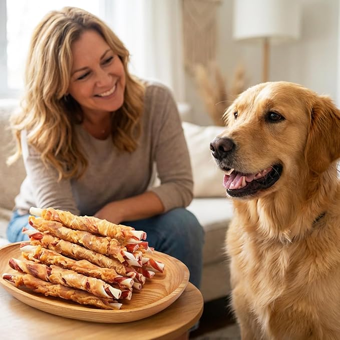 Jungle Calling Dog Treats, 35-Count Natural Chicken Wrapped Rawhide Sticks for Small Medium Dogs, 5-Inch Long Lasting Dog Rawhide Chews for Teeth Cleaning, Grain-Free Training Rewards, 1.10 lb