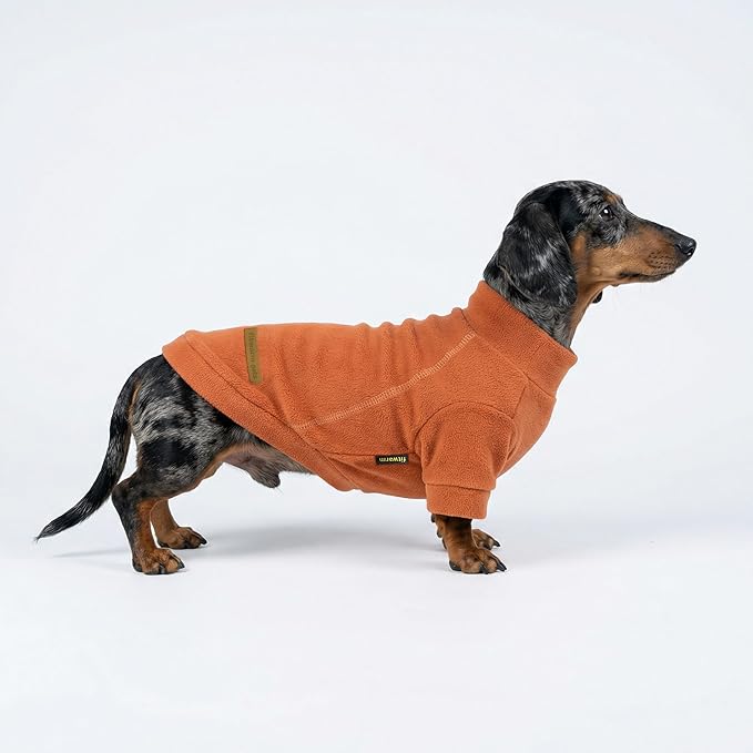 Fitwarm 3 Pack Classic Fleece Dog Sweater, Turtleneck Dog Sweatshirt, Winter Clothes for Small Dogs Boy Girl, Pet Pullover Jumper, Cat Apparel, Orange, Yellow, Coffee, XL