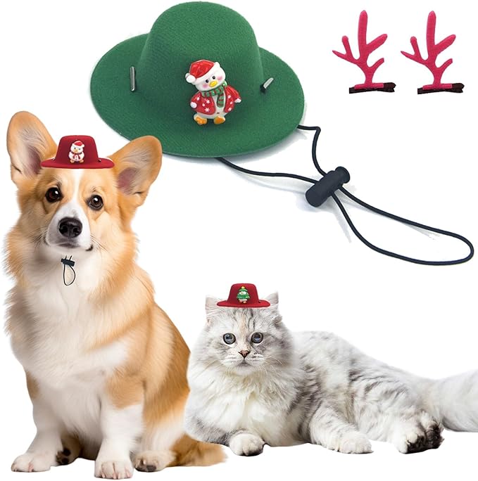 Christmas Pet Dog Hat,Cosplay Dog Hat,Cute Outdoor Hat,Dog Party Hat for Small Medium Dogs,Holiday Decoration Cap Perfect for Dog Cat （Crooked Duck）