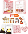 55 Pcs Dog Lovers Gifts, Make Your Own Dog Treats Kit, Including Bone Cookie Cutter and Silicone Molds, Bags, etc.