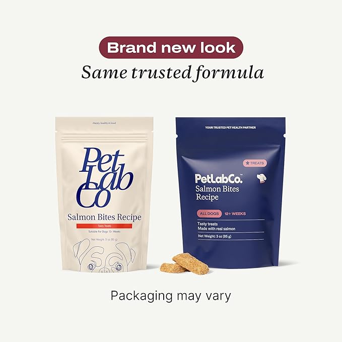 PetLab Co. Salmon Bites for Dogs – Rich in Beneficial Fatty Acids, Vitamins & Minerals - Premium Salmon Dog Treats Your Pup Will Drool Over - Carefully Selected Ingredients – Delicious Reward