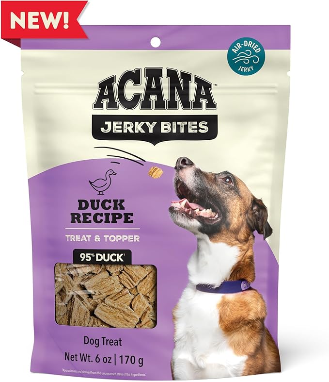 ACANA Jerky Bites Dog Treats Duck Recipe, 6oz Bag