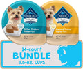 Blue Buffalo Delights Natural Adult Small Breed Wet Dog Food Cups, Pate Style, Roasted Turkey & Grilled Chicken 3.5-oz (24 Count - 12 of Each Flavor)