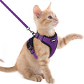 rabbitgoo Cat Harness and Leash for Walking, Escape Proof Soft Adjustable Vest Harnesses for Cats, Easy Control Breathable Reflective Strips Jacket, Purple, XXS