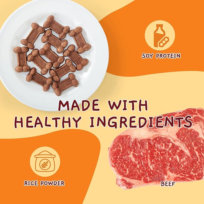Jungle Calling 48 Ct. Senior Dog Soft Treats, Easy to Chew Beef-Flavored Biscuits for Training, Natural Digestive Support & Plant-Based Protein
