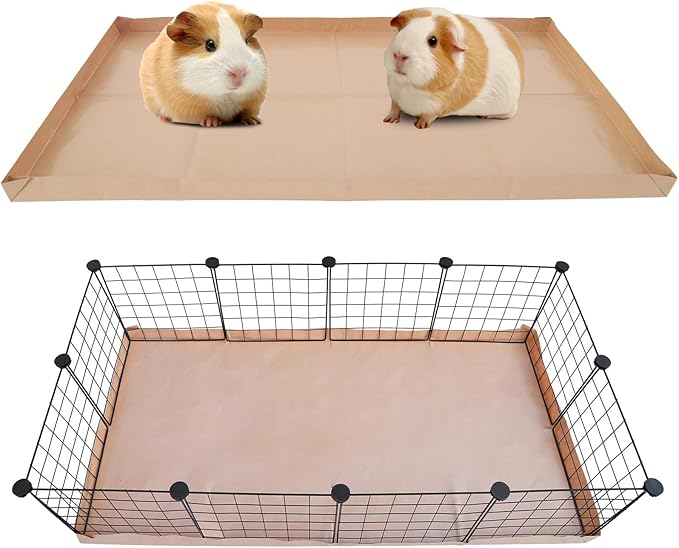 Disposable Guinea Pig Cage Liners, 36"x 24" Large Liner Bag for Guinea Pig Cage Bottom, Water-Resistant Kraft Paper (25 Pack)