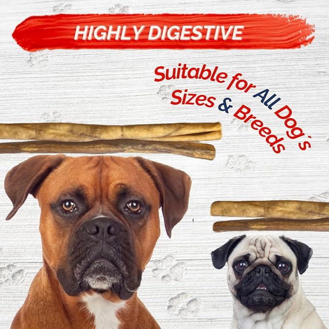 Natural Collagen Sticks for Dogs 5 Pack - 12 Inches – Long-Lasting Alternative to Bully Sticks, Rawhide-Free Collagen Chews w/Chondroitin & Glucosamine for Joint Support & Dental Health