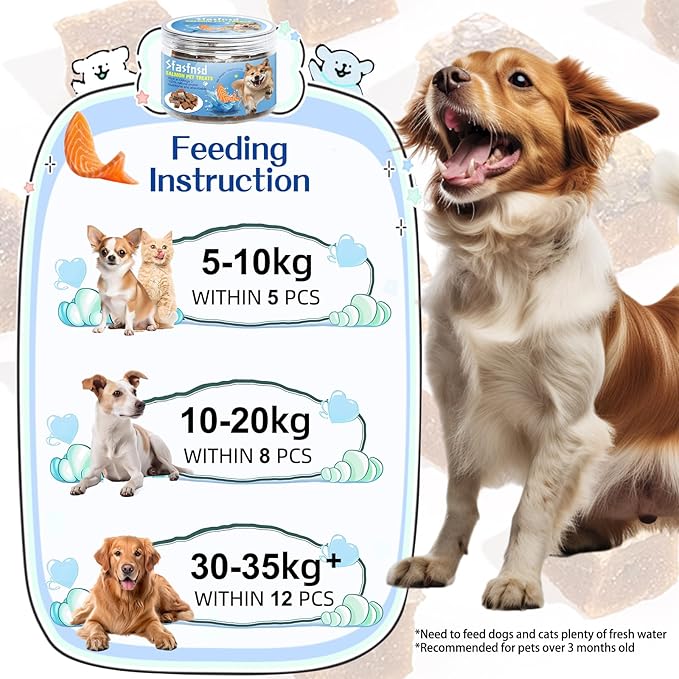 Delicious Salmon Jerky Dog Treats - Freeze Dried & Protein-Packed Biscuits for Your Beloved Pet 3.53 oz