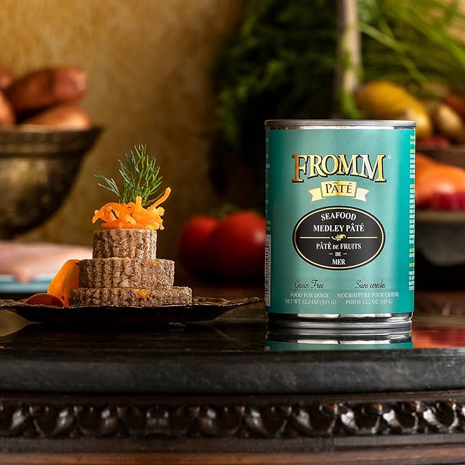 Fromm Seafood Medley Pate Dog Food - Premium Wet Dog Food - Salmon Recipe - Case of 12 Cans