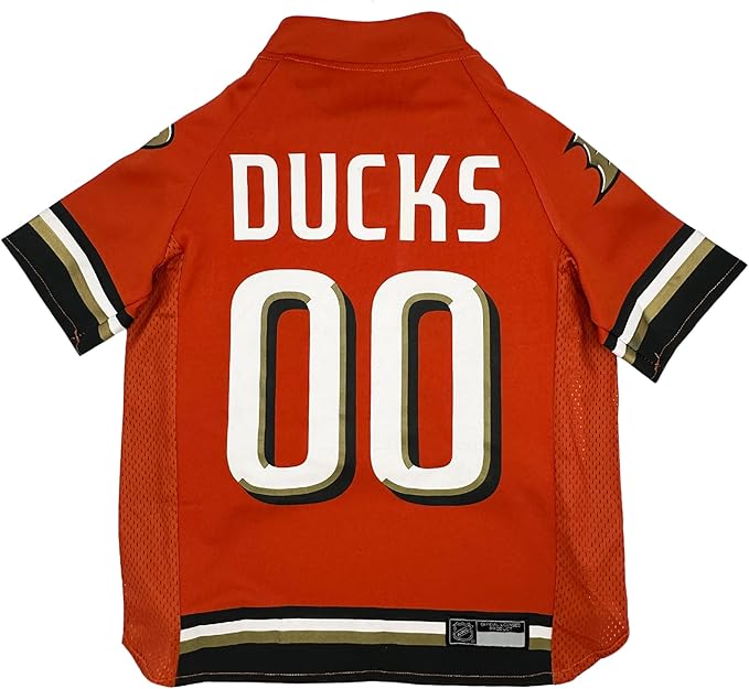 Pets First NHL Anaheim Ducks Jersey for Dogs & Cats, Large. - Let Your Pet Be A Real NHL Fan!