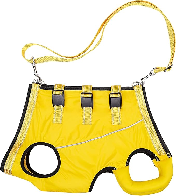 Dog Lift Harness Full Body Support & Recovery Sling Pet Lift Vest Adjustable Straps with Handle for Old, Joint Injuries, Arthritis,Disabled Dogs Walk Sturdy and Durable (Yellow, X-Large)