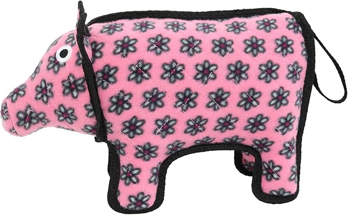 TUFFY - World's Tuffest Soft Dog Toy -Barnyard- Multiple Layers. Made Durable, Strong & Tough. Interactive Play (Tug, Toss & Fetch). Machine Washable & Floats. (Pig, Medium 2 Pack)