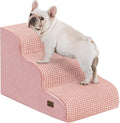 ABCPET Dog Step for Bed, Dog Stair 3-Step 35D Pet Stair 15.7" H for High Bed or Sofa Non-Slip Balanced Pet Step Indoor, Pink