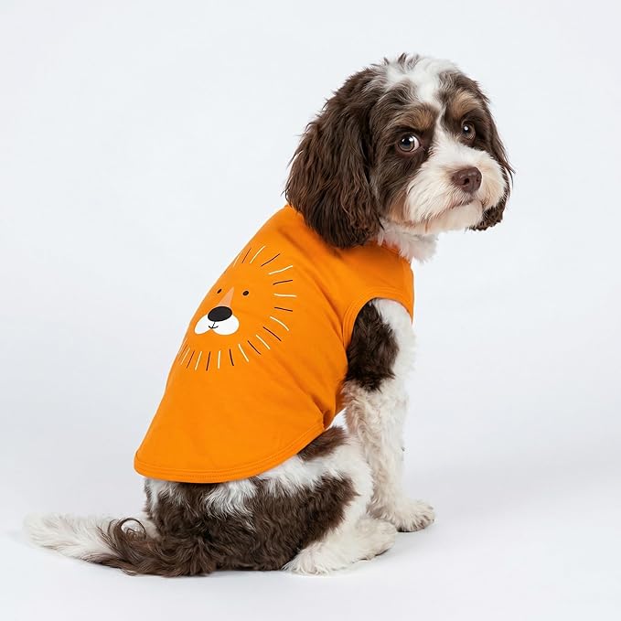 Fitwarm 3 Pack Bear Lion Pig Dog Shirt, Funny Dog Clothes for Small Dogs Boy Girls, Summer Pet Outfit, Cute Animal Costume, Brown, Pink, Blaze Orange, Small