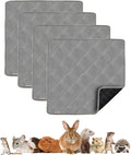 Guinea Pig Fleece Bedding, 14X14in 4Pack, Easy Clean & Super Absorbent & Odor Control & Waterproof Reusable Guinea Pig Cage Liner for Guinea Pig, Dog, Small Animal, Rabbit, Bunny, Chinchilla
